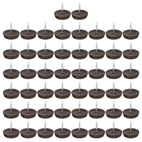 Uxcell Plastic Nail-On Furniture Glides 50Pcs 21mm Dia Table Chair Sofa Leg Floor Protectors Brown