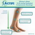 thumbnail image 2 of Actifi Women's Sheer Knee High 15-20 mmHg Compression Stockings, 2 of 3
