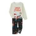thumbnail image 4 of Elippeo Christmas Family Pajamas Matching Set Santa Claus Print Long Sleeve Tops and Elk Print Pants Sleepwear, 4 of 10