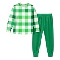 thumbnail image 2 of Conjuntos de blusa y camisa de manga larga con cuello redondo. Conjunto de camisa y pantalón de manga larga con estampado del Día de San Patricio para niños y niñas. Top y pantalón para niña., 2 of 8