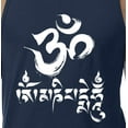 thumbnail image 3 of Mens Om Mani Padme Hum 100% Cotton Yoga Tank Top Shirt, Small Midnight Navy, 3 of 5