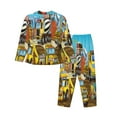 thumbnail image 2 of Bingfone Womens Pajama Sets Different Construction Site Vehicles Print,Long Sleeve Loungewear Pajamas Set-Xx-Large, 2 of 9
