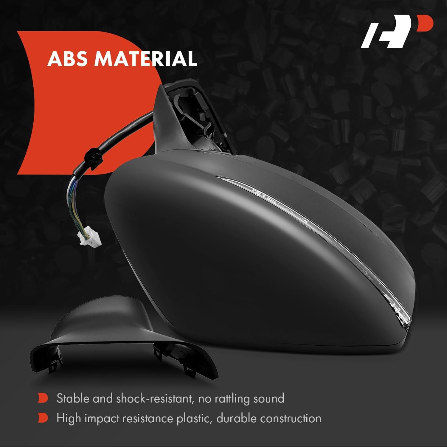 A-Premium Pair (2) Driver and Passenger Side Power Door Mirror - Compatible with Nissan Versa 2020 2021 2022 - Heated Manual Folding Black Outside Rear View Mirror w/Turn Signal - Replace# 963015EE6A