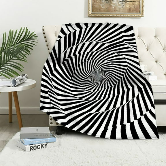 Orinice Optical Illusion Warm Lightweight Blanket Soft Fleece Blankets for All Seasons - Decorative Cow Gifts Blanket for Living Rooms, Sofa, Bed - Multiple Sizes Available 40x50in