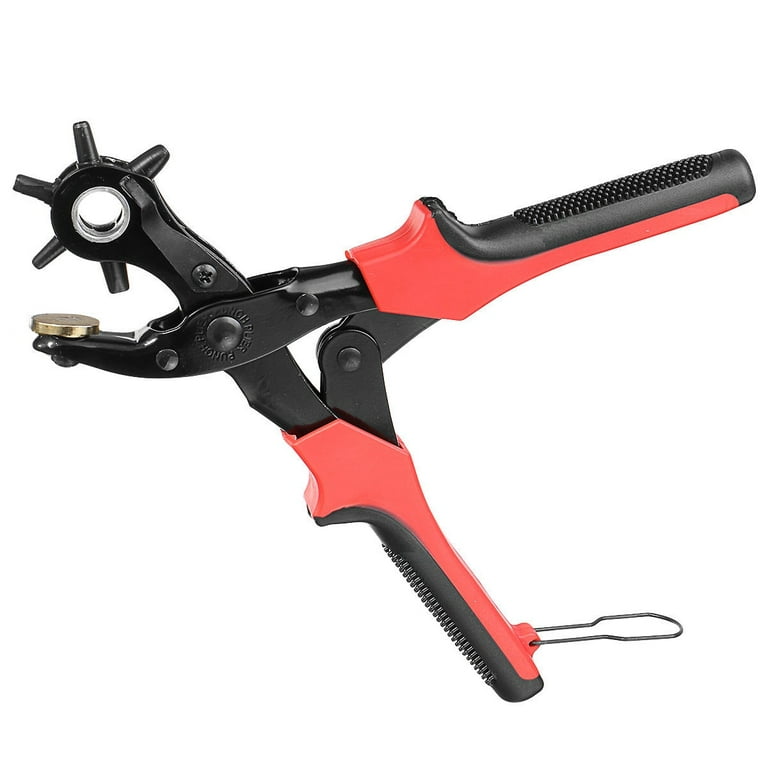 Leather Hole Punch Pliers 9 with Multi-size Rotating Wheel for Belts, -  California Tools And Equipment