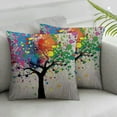 thumbnail image 2 of COMIO  Colourful Tree Painting Square Decorative Throw Pillow Cover 2pc, 2 of 6