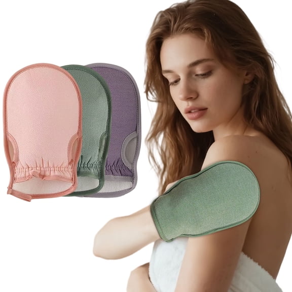 DIYMAG 3 Pcs Exfoliating Glove for Shower,  Deep Exfoliating Bath Glove, Body Scrub Glove, Dead Skin Remover