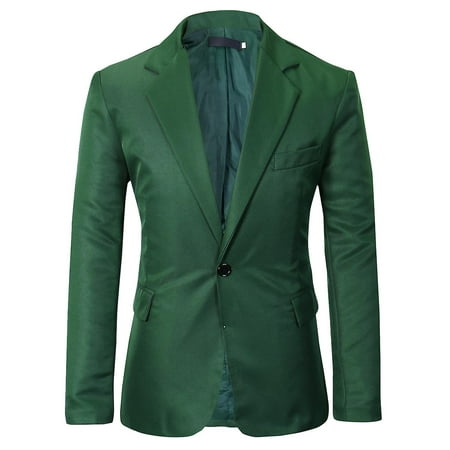 Allthemen Mens Suit Jacket Slim Fit Business Casual Blazer-Green-4XL ...