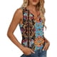 thumbnail image 4 of Mujeres sin mangas Tops verano no posicionado impreso rayas V-cuello capa base blusa casual, Mujeres V-cuello de verano Tops, 4 of 6