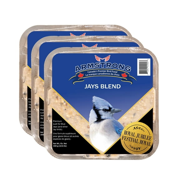 Armstrong Wild Bird Food Royal Jubilee Jay's Blend Suet Cake, 10.6 Ounces (Pack of 3) - for Blue Jays