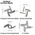 thumbnail image 4 of Stainless Steel Meat Grinder Blades and Accessories Set for Home Meat Grinder, 4 of 6