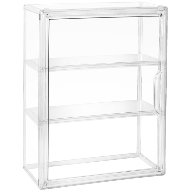 Vitrina acrílica Cutora de 3 niveles transparente montada en la pared