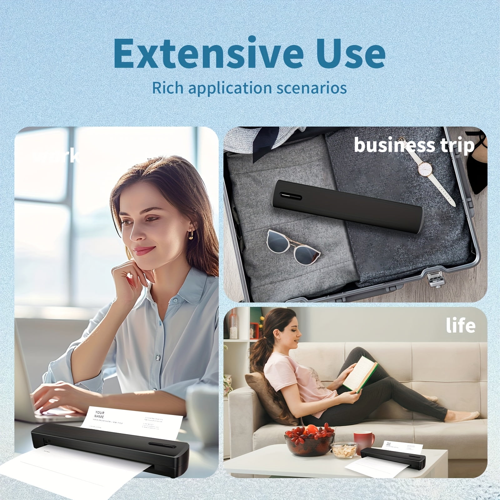 A Wireless Portable Printer That Comes with 10 Sheets of Tattoo Paper And 10 Sheets of Folding Paper, Perfect for Mobile Travel. It Supports Printing Resumes, Music Scores, Test Papers, And Files