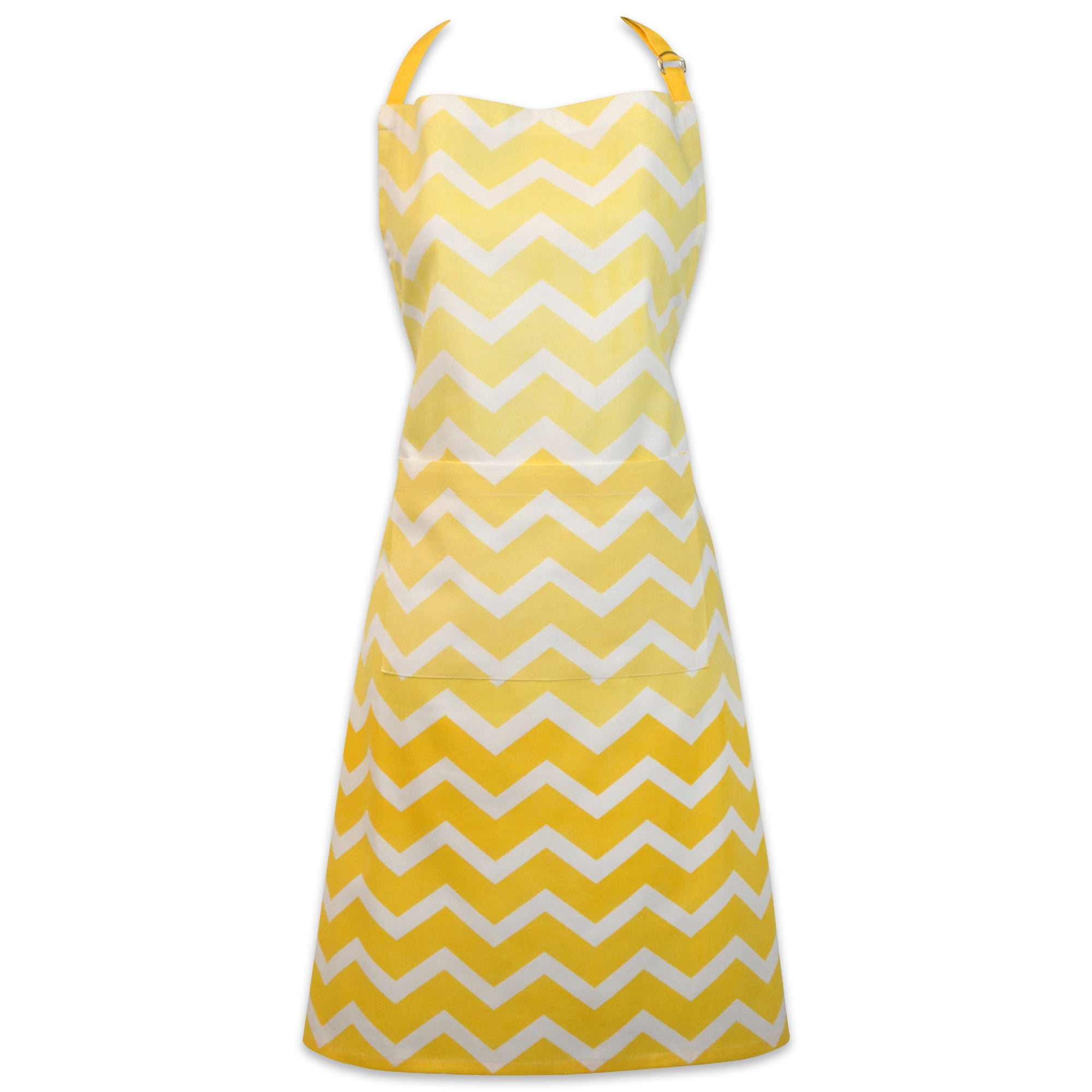 DII Yellow Chevron Kitchen Apron, 33x28", 100 Cotton