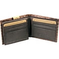 thumbnail image 2 of Brown Men's Genuine Leather Alligator Bifold Wallet with Multi Pockets ID cards Billfold, 2 of 3