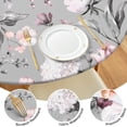 thumbnail image 4 of Soft polyester round table cover with elastic hem and floral design, fits 44-52 inch round tables, extra-large size, 4 of 7