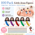 thumbnail image 3 of 100 Pack Little Jesus Figures, 5 Colors, Religious Party Favors for Easter, VBS, Church, Gifts, 3 of 6