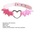 thumbnail image 7 of Lifetechs Nightclub Cosplay Heart Bat Wing Collar Necklace Punk Rock Gothic Faux Leather Circle Collar Choker Necklace Body Accessories, 7 of 7
