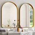 thumbnail image 5 of Gleamira 26"x38" Arch-Top Bathroom Mirror Deep Metal Frame Wall-Mounted Mirror , Gold, 5 of 5