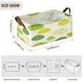 thumbnail image 3 of Fresh Leaf Pattern Design Shelf Baskets Set of 2 Foldable Metal Frame Open Storage Bins 16.9x11.4x7.7in Large Capacity, 3 of 8