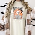 thumbnail image 2 of Nightmare Before Coffee Halloween T-Shirt for Women and Teens Funny Retro Skeleton and Bats Tee Ivory Shirt Adult Medium, 2 of 4