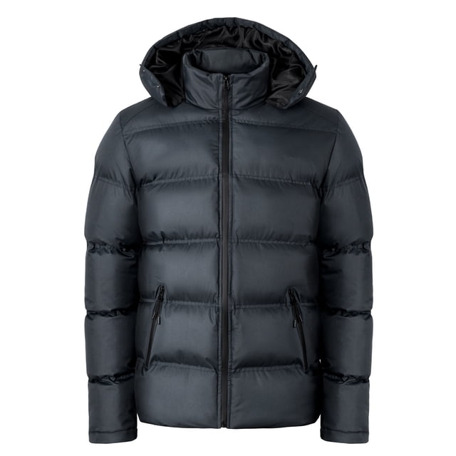 Babysbule Mens Winter Coats Men's Puffer Jacket Stand Collar Zip Up Quilted Lightweight Down Coat Winter With Pockets