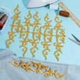 thumbnail image 4 of 12 Pcs Gold Flower Embroidery Patch Gold Metallic Embroidery Patches Iron/Sew on Patches for Wedding Dress Decoration Repair Clothing Backpacks Jeans Caps 9.76x2.16inch, 4 of 5