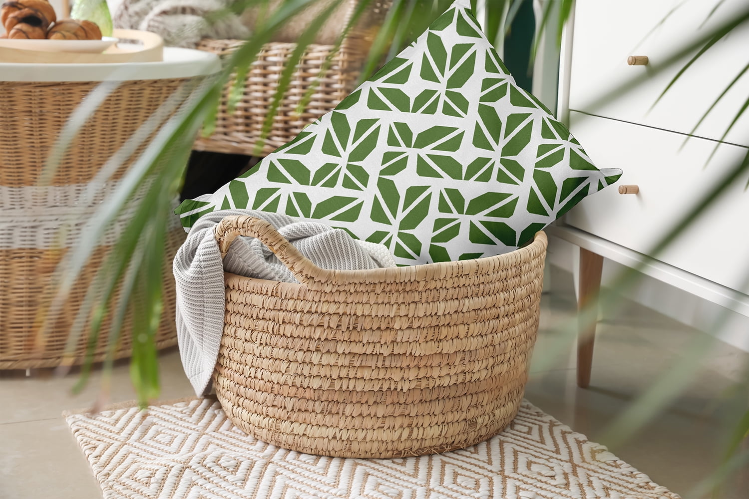 20" x 14" Simply Daisy Kaleidoscope Graffiti Polyester Accent Pillow, Scallion Qty 1