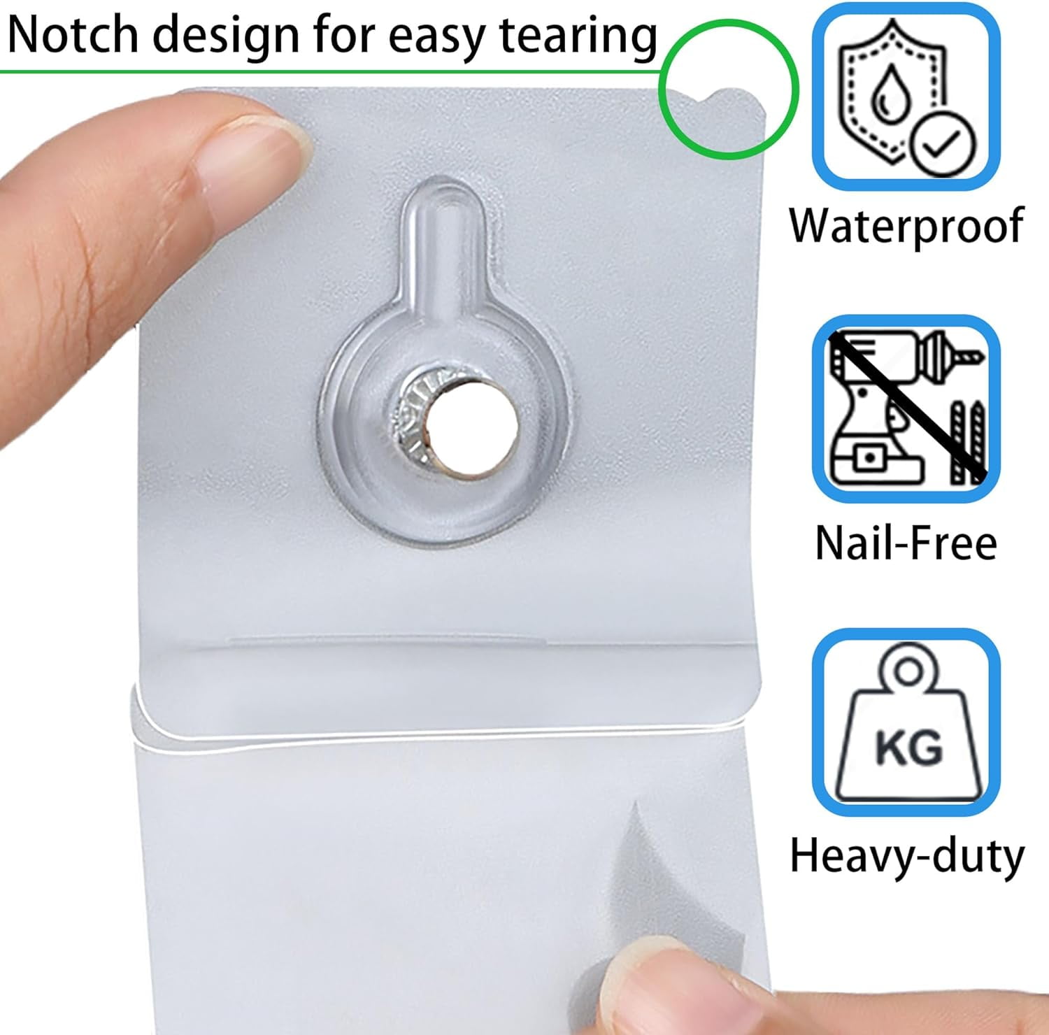 Picture Hangers Without Nails, Nail Free Wall Hangers, Adhesive Wall Hooks for Hanging with Waterproof and Oilproof