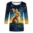 thumbnail image 4 of SwiftWear 3/4 Length Sleeve Womens Tops Lightweight Spring Fashion T Shirts Casual Crew Neck Plus Size Basic Tops for Easter, 4 of 5