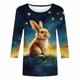 thumbnail image 2 of TaTaai Women's Casual Easter Top Round Neck 3/4 Sleeve Pullover T-Shirt Printed Design Loose Fit Holiday Spring Festival Blouse Gift, 2 of 5