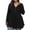 *Black, variant on ClodeEU Plus Size V Neck Ruffled Blouse for Women, Long Sleeve Button Front Top Black,Womens Plus L