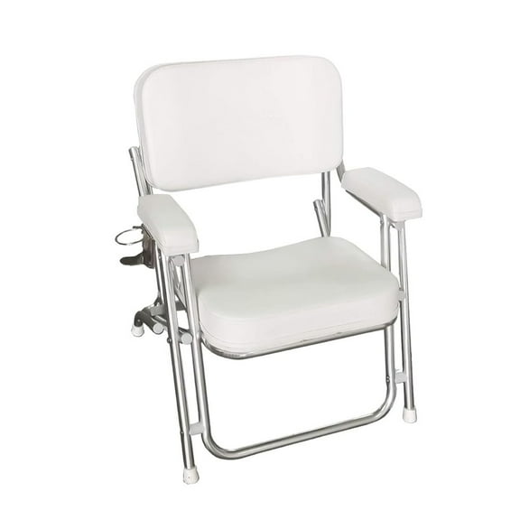 MARINE CITY Aluminum Portable Folding Boat Deck Chair, Cushioned & Comfortable with Foam Padding, Ideal for Marine, Boats, Yachts, and Ships