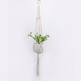 thumbnail image 4 of Plant Hanger,Macrame Woven Cotton Rope Basket with Wood Beads for 10in Pots,Bohemian Wall Decor for Indoor Herb Garden and Home Aesthetic Display(Beige), 4 of 4