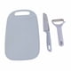 thumbnail image 4 of Juego de tabla de cortar de cocina 3 en 1, de plástico PP, con pelador y cuchillo, accesorio de cocina, color azul, 4 of 8