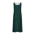 thumbnail image 5 of HOMBOM 2024 Dresses for Women Army Green Long A-Line Crew Neck Sleeveless Casual Solid 2024 Dresses XL, 5 of 5