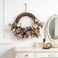 thumbnail image 2 of 16.54 Inch Artificial Daisy Wreath with Lavender Accents Rustic Floral Wreath for Front Door Wall Decor Spring Summer Home Wedding Farmhouse Decor, 2 of 6