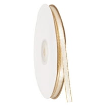 Uxcell White Satin Ribbon with Gold Edge, 1/4 Inch x 50 Yards Double Face Ribbons for Crafts