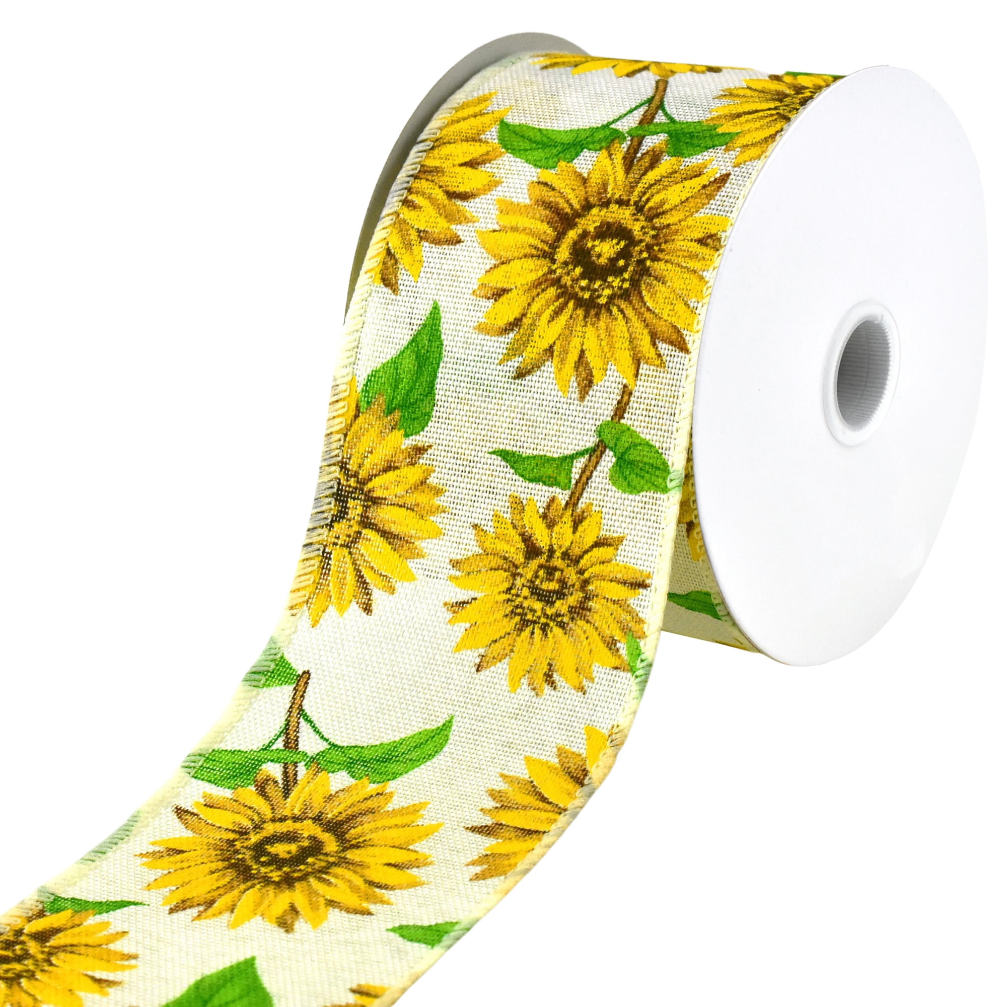 sunflowers-faux-linen-wired-ribbon-2-1-2-inch-10-yard-ivory
