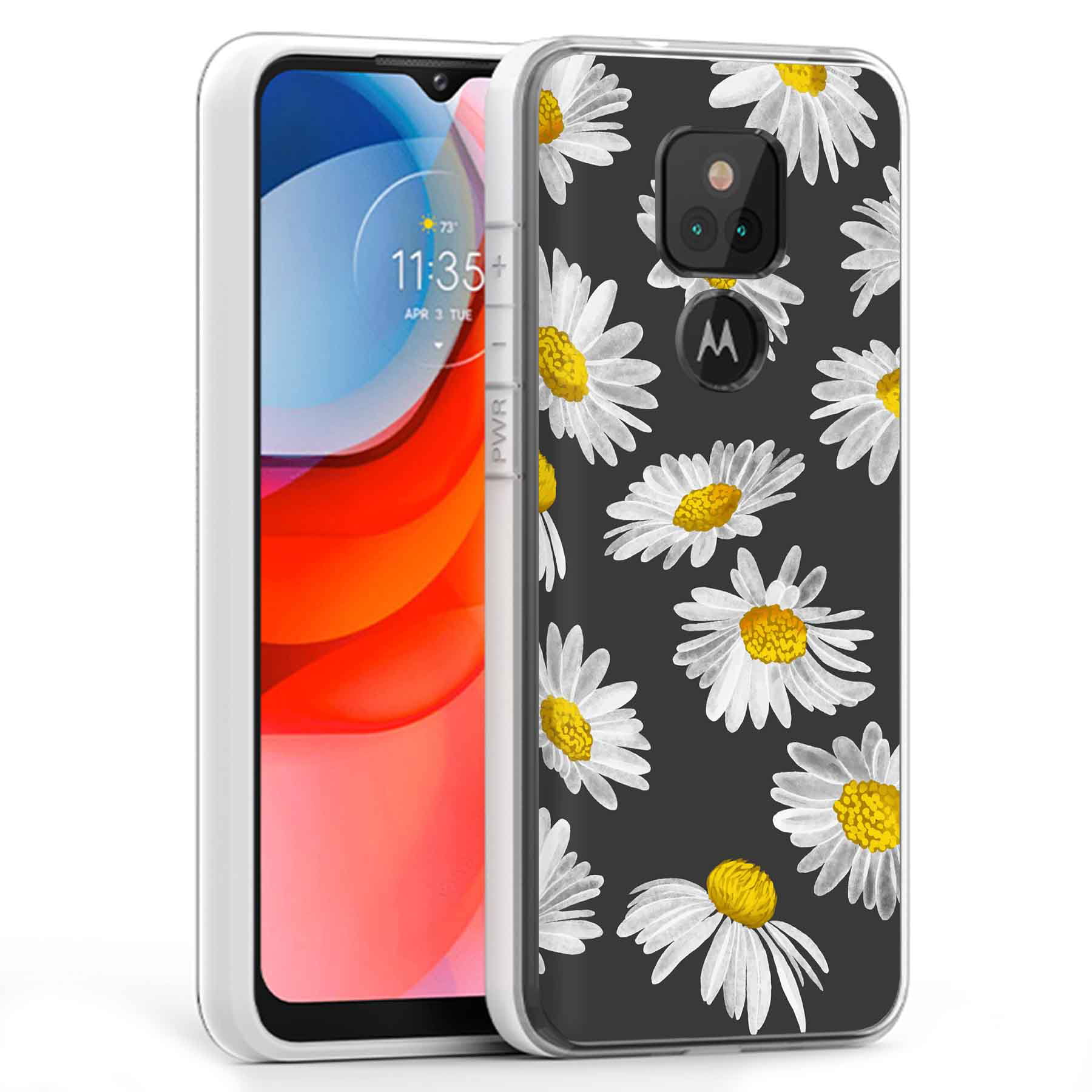 Clear Phone Case Cover Motorola Moto G Play 2021,Moto G Play,Watercolor Design Print,Light,Flexible,ProtectUSA