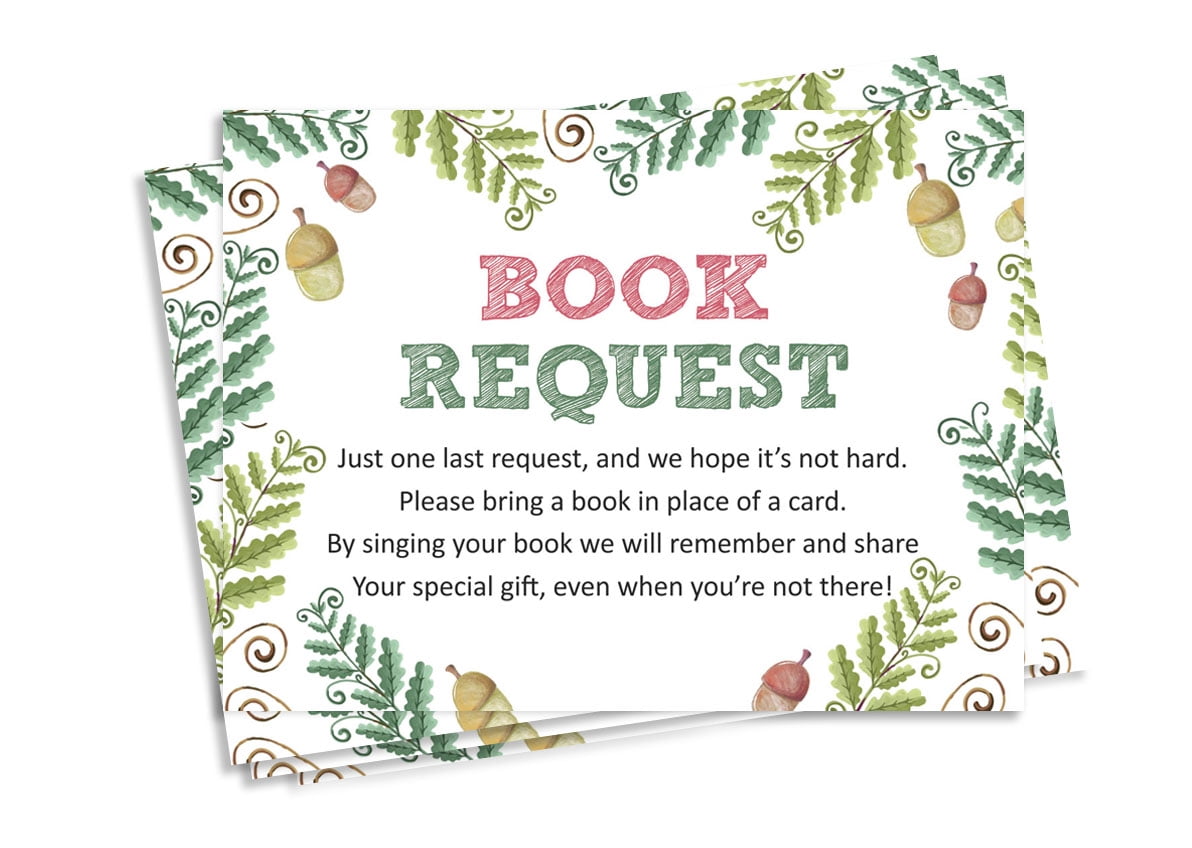 Inkdotpot 30Floral Gender Neutral Baby Shower Book Request Cards Bring A Book Instead Of A Card Baby Shower Invitations Inserts Games