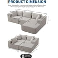 thumbnail image 2 of 108" Modular Sectional Sofa, Cloud Sectional Couch with L-Shape Chaise, Modern Modular Deep Seat Sofa Couch, Upholstered Boneless Couches for Living Room Bedroom, Right Facing Chaise, Beige, 2 of 8