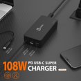 thumbnail image 2 of Cargador j5create JUP34108 USB tipo C PD de 108 W para MacBook Pro, 2 of 8