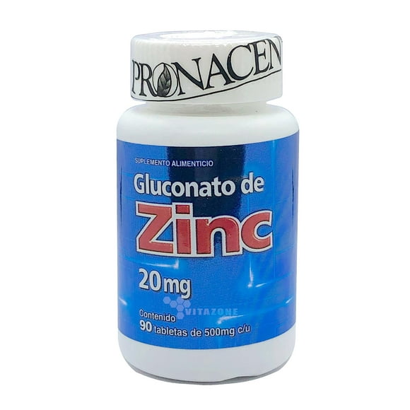 Gluconato de Zinc 20 mg 90 tabletas Pronacen PRONACEN PRONACENGLUCONATOZINC