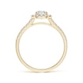 thumbnail image 2 of ANGARA Natural 0.47 Ct. Diamond Halo Ring in 14K Yellow Gold for Women (Ring Size: 3), 2 of 10