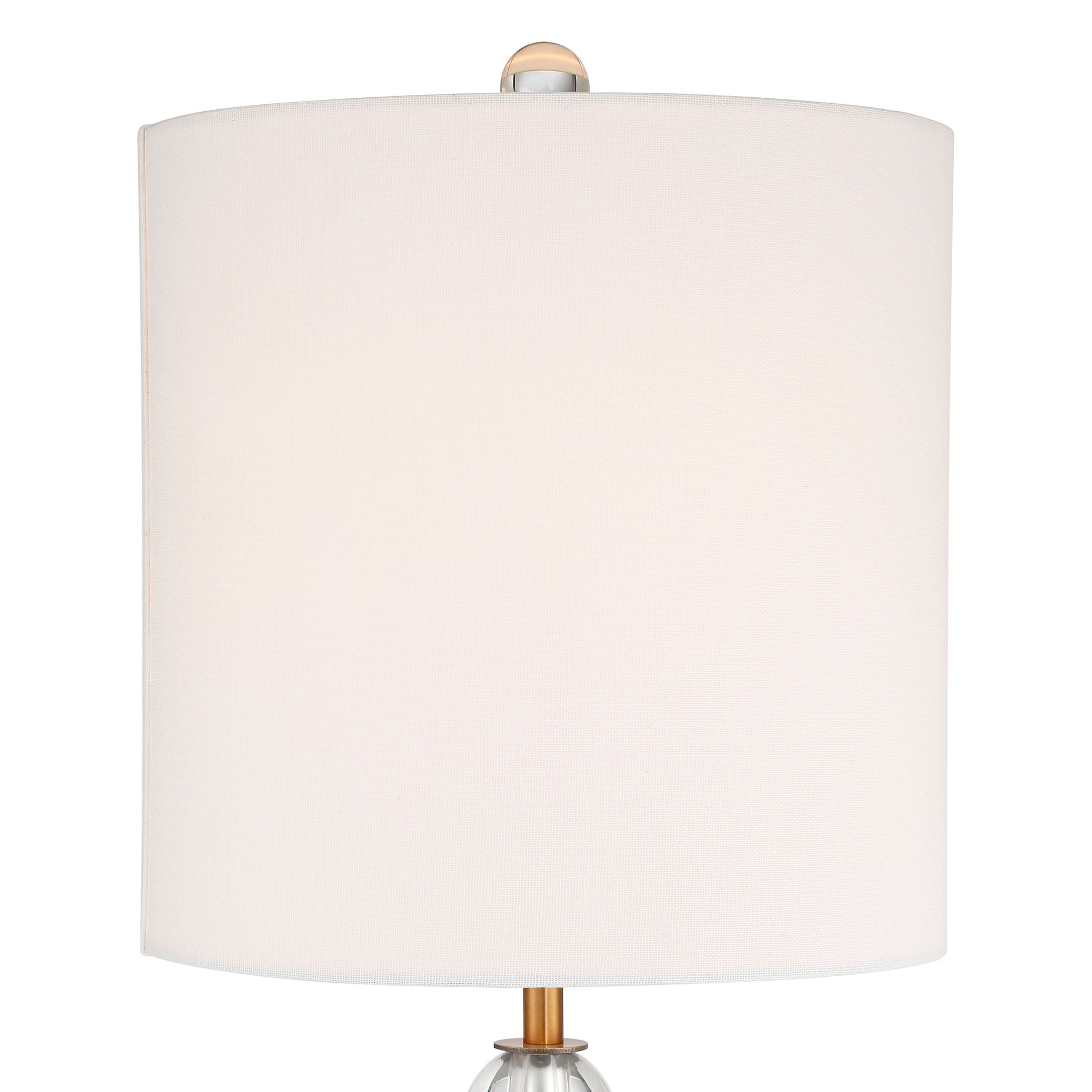Vienna Full Spectrum Halston Modern Buffet Table Lamps 32 1/2" Tall Set of 2 Brass Crystal with Dimmer Off White Shade for Bedroom Living Room Bedside