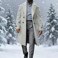 thumbnail image 2 of Zedker Winter Coats for Mens Double Breasted Trench Coat Notched Lapel Long Peacoat Classic Casual Winter Overcoat Gray M, 2 of 7