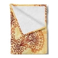 thumbnail image 2 of Ethnic Soft Flannel Fleece Throw Blanket, Ornate Vintage Circular Motif in Oriental Tattoo Mandala Inspired, Cozy Plush for Indoor and Outdoor Use, 50" x 60", Dark Orange Apricot, by Ambesonne, 2 of 5