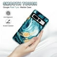 thumbnail image 6 of CASEFIV for Google Pixel 7 Pro Case,Marble Pattern Heavy Duty Shockproof Full Body Protective Phone Cover for Women Girls,Blue, 6 of 8