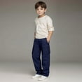 thumbnail image 2 of CAICJ98 Cargo Pants Boys Outdoor Youth Quick Dry Hiking Pants Lightweight Athletic Pants with Zipper Pockets Boy Pants (Dark Blue,6-7 Years), 2 of 7